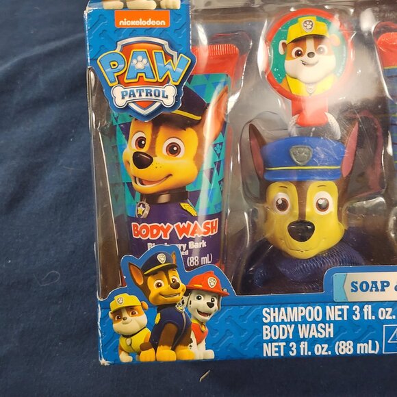 Nickelodeon Paw Patrol 4pc Soap Scrub Shampoo Body Wash Scrubby Hook Bath Set - Picture 5 of 16